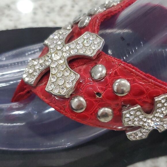 Corkys red jeweled sandals , size 9 - Picture 6 of 7